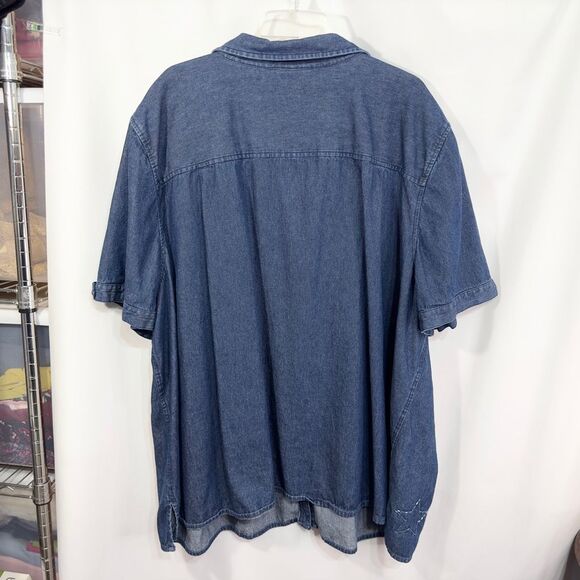 Liz &‎ Me Plus Size 34W 36W Denim Top Fireworks Americana Fourth of July 1464 - Picture 2 of 10